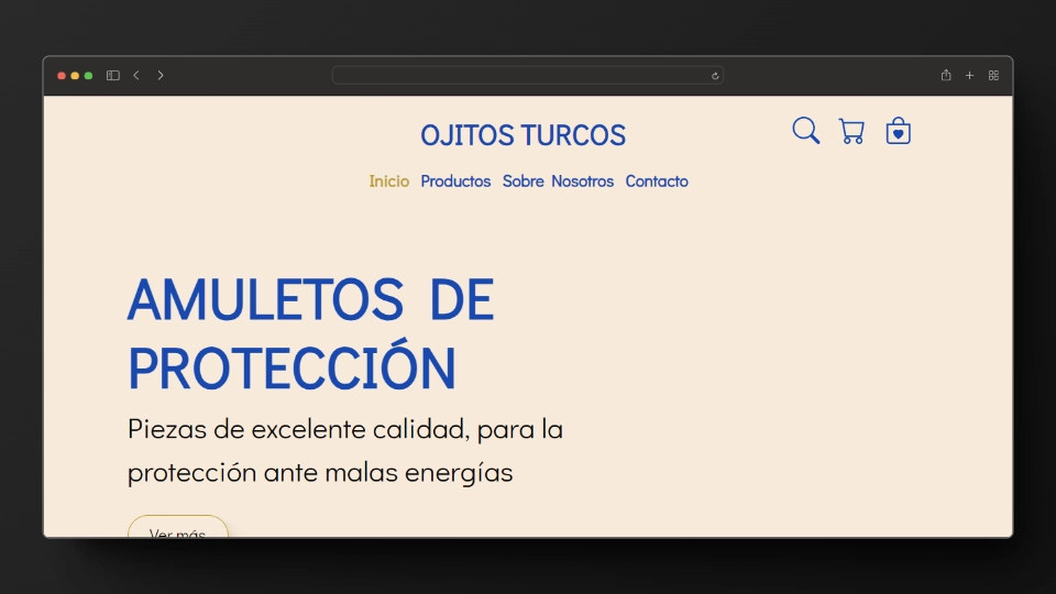 Captura de pantalla del proyecto Ojitos Turcos: Amuletos de Protección